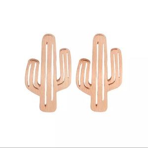 rose gold cactus earrings